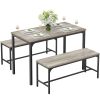 Dining Table, Dining Table Set That Can Accommodate 4 People And Is Equipped With Benches, Simple Assembly Kitchen Table