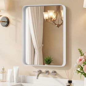 Wall Mirror With Rectangular Metal Frame (Option: White2230)