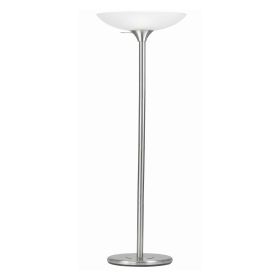 3 Way Torchiere Floor Lamp with Frosted Glass shade and Stable Base, White (Color: White)