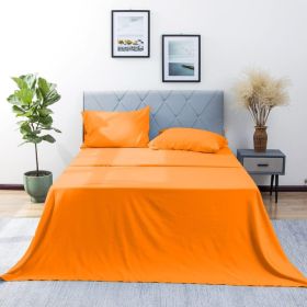 California King Sheet Set 4 Pieces Soft California King Size Sheets Cooling & Breathable Hotel-Quality Easy Care Polyester Microfiber Bedding For Wome (Option: Orange-K)