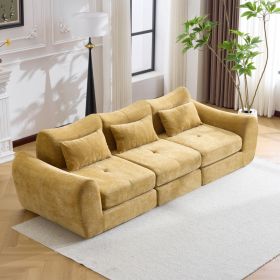 Modular Cloud Sofa, Convertible Folding Sofa Bed, Sectional Cushioned Sofa - Perfect For Living Room, Bedroom & Entertainment Space (Option: Yellow)