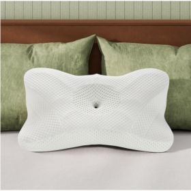 Cervical Neck Pillow, Cooling Ergonomic Memory Foam Pillows  Dual Height Orthopedic Support Contour Pillow For Side (Option: Kwhite2pcs)