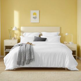 White & Pink Extra Large Duvet Cover Set Includes 1 Duvet Cover & 2 Pillowcases. Made Of Premium Breathable Microfiber With Hotel-grade Minimalist Des (Option: White-Q)