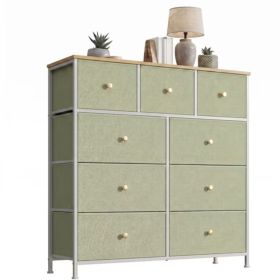 Fabric Dresser For Bedroom, Chest Of Drawers Organizer Storage Cabinet For Closet And Entryway (Option: Light green9BC)