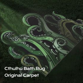 Octopus Bathroom Rug Non-Slip Mat -, Microfiber Absorbent Octopus Rug Non-Slip Backing, Unique Gift And Holiday Decor Rug For Tabletop Role Playing Ga (Option: greenB)
