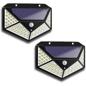 Aolyty Solar Lights Outdoor, Motion Sensor Wall Light 3 Lighting Modes IP65 Waterproof LED Solar Security Lights Four Side Inllumination 2-Pack For Ga (Option: 2Pcs)