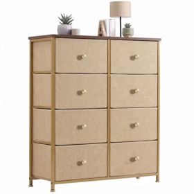 Fabric Dresser For Bedroom, Chest Of Drawers Organizer Storage Cabinet For Closet And Entryway (Option: Khaki8BC)
