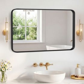Wall Mirror With Rectangular Metal Frame (Option: Silver3240)