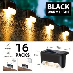 Solar Deck Lights Outdoor 16 Pack, Solar Step Lights Waterproof Led Solar Lights For Outdoor Stairs, Step , Fence, Yard, Patio, And Pathway(Warm White (Option: 16PCSWarmlight)