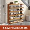 Layer Practical Storage Rack, Shoe Rack, Space-saving Design, Multi-layer Independent Storage Rack, Wood Grain Finish, Easy To Assemble, Self-supporti