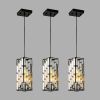 4in Modern Crystal Pendant Light - 3 Pack, Adjustable Hanging Ceiling Lamp With Crystal Prism Design For Dining Room, Kitchen Island, And Living Room
