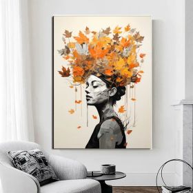 Original Maiden art face Canvas Art Woman Face Artwork Colorful female art Lady Painting Framed Woman painting Faceless Portrait Painting (Style: 01, size: 90x130cm)