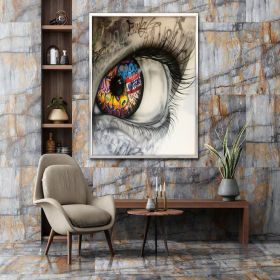 woman graffiti art street pop modern fashion poster painting canvas Hand Painted Oil Painting graffiti poster wall art canvas design framed ready to h (Style: 01, size: 90x130cm)