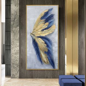 Best 100% Hand Painted Abstract Silver Gold Butterfly Oil Painting Canvas Art Modern Artwork Wall Art Picture Living Room Bedroom (size: 50X70cm)