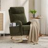 Modern Accent Rocking Chair Rocking Chair with Solid Wood Legs, Upholstered Nursery Glider Rocker, Comfy Armchair with Side Pocket