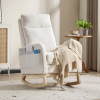 Modern Accent Rocking Chair Rocking Chair with Solid Wood Legs, Upholstered Nursery Glider Rocker, Comfy Armchair with Side Pocket