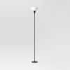 Torchiere Floor Lamp Black Minimalist Standing Light with 3-Way Switch Light Bulbs Not Included