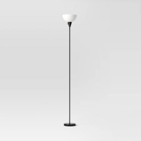 Torchiere Floor Lamp Black Minimalist Standing Light with 3-Way Switch Light Bulbs Not Included (Color: Black)