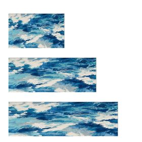 3-piece Kitchen Rug Set for Entrances/Hallways/Bathrooms (Color: As pic show, Type: Style A)
