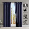 Rod Pocket Thermal Insulated with Coated Lining 52 in. W x 63 in. L Indoor Blackout Curtains (Set of 2)