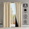 Rod Pocket Thermal Insulated with Coated Lining 52 in. W x 63 in. L Indoor Blackout Curtains (Set of 2)