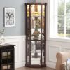 Corner Lighted Curio Cabinet Corner Glass Cabinet Lighted Curio Cabinet Corner Display Case for Living Room, Curio Cabinet, Antique collection, Wine