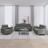 Sofa Set Dark grey Fabric (100% polyester), metal, textilene, plywood