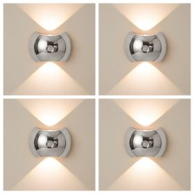 2PCS Bedroom/Living Room Lights, Motion Sensor, Luxurious Style, 60-Day Battery Life, 3 Lighting Modes, Magnetic Installation, Ideal for Stairs (Color: Silver-4PCS)