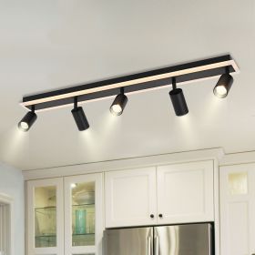 3-Lights LED Track Lighting Fixtures, Flexible Black Ceiling Directional Spot Light (Numbers of Light: 5-Light)