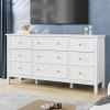 9 Drawer Dresser For Bedroom, Wood Storage Cabinet With Metal Handles, Modern Closet Of Drawers for Living Room