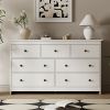 7 Drawer Dresser for Bedroom, Storage Cabinet With Metal Handles, Modern Closet Of Drawers for Living Room
