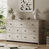 7 Drawer Dresser for Bedroom, Storage Cabinet With Metal Handles, Modern Closet Of Drawers for Living Room