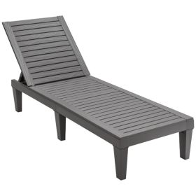 Outdoor Chaise Lounge Chair With 5 Positions Adjustable Backrest For Using In Your Patio, Garden, Backyard, Poolside, Etc (Option: Gray)