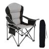 Oversized Camping Folding Chair, Heavy Duty Padded Chair With Cup Holder Storage And Cooler Bag, 5000 LBS Steel Frame, Portable For Outdoor