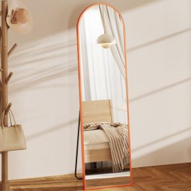 Arched Full Length Mirror, Full Body Standing Mirror, Hanging Or Leaning, For Home (Option: Orange)