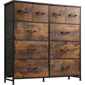 A Fabric Storage Cabinet With 10 Drawers, Used For Storage And Organization, Bedroom Storage Cabinet (Option: Brown)