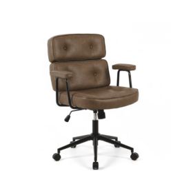 Ergonomic Home Office Desks And Chairs, Computer Chairs With Lumbar Support, Adjustable Height And Rotating Wheels (Option: Brown)