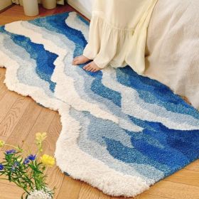 Area Rug Color Rug For Bedroom - Non Slip Bath Rug Absorbent Floor Mat For Bathroom - Cute Washable Small Shower Mat - Aesthetic Modern Home Decoratio (Option: HRBL50120T)