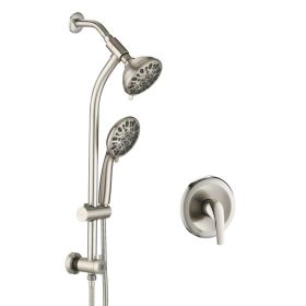 Dual Shower System With Handheld 7-Spray (Option: Brushed Nickel)