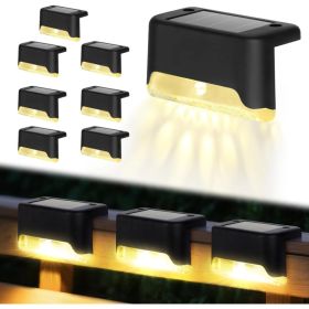 8/16/32 Solar Outdoor Deck Lights, Garden Lights, Atmosphere Lights, LED Walk Lights, Light Source Control, Suitable For Balconies, Terraces, Stair Fe (Option: Warmlight8PCS)