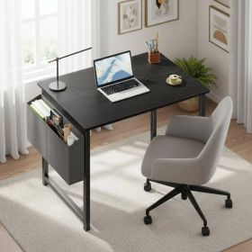 Small Office Desk For A Small Space, With Storage Bags And Hooks On The Computer Desk (Option: Black47in)