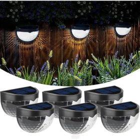 12/6 Solar Fence Lights, Solar Platform Lights, Solar Wall Lights, Rechargeable Solar Cells, Suitable For Front Porches, Security Lights, Wall Install (Option: White-6PCS)