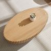 Modern Handcraft Drum Coffee Table Length 43.7 inch Ellipse Coffee Table for Living Room,Oval Small Coffee Table with Sturdy Pedestal