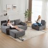 Modern Memory Foam Compressed Sofa,Large Sectional Couches for Living Room,Pet-Friendly Cloud Modular Sectional Sofa,Corduroy Fabric