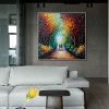 Hand Painted Oil Painting Abstract Original Romantic Cityscape Oil Painting On Canvas Large Wall Art Colorful Tree Painting Custom Painting Livin