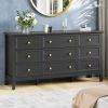 9 Drawer Dresser For Bedroom, Wood Storage Cabinet With Metal Handles, Modern Closet Of Drawers for Living Room