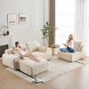 Modern Memory Foam Compressed Sofa,Large Sectional Couches for Living Room,Pet-Friendly Cloud Modular Sectional Sofa,Corduroy Fabric