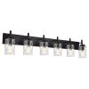 Vanity Light Fixtures 3 Light Modern Wall Sconces Lighting Black Bathroom Lights Wall Mounted with Hammered Glass Shade