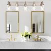 Vanity Light Fixtures 3 Light Modern Wall Sconces Lighting Black Bathroom Lights Wall Mounted with Hammered Glass Shade