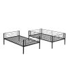 Over Twin Bunk Bed Frame with Trundle,Metal Bunkbed with Sturdy Guard Rail and 2 sideLadders for Kids/Adults,Can be Divided Into Two Beds